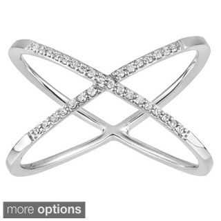 Sterling Silver Diamond 'X' Ring (H-I, I2-I3)