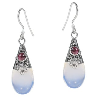 Gorgeous Moonstone Teardrop Sterling Silver Dangle Earrings (Thailand)