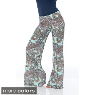 White Mark Women's Paisley Palazzo Pants