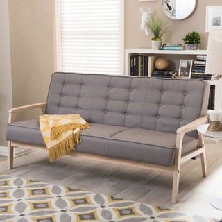 Baxton Studio Mid-Century Masterpieces Grey Sofa