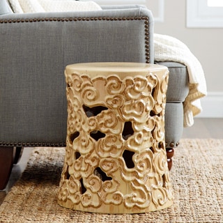 ABBYSON LIVING Osla Antique Beige Ceramic Garden Stool