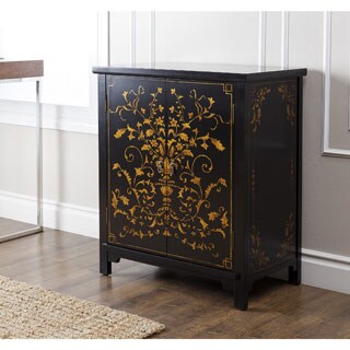 Abbyson Living Antique Shanxi Hand-painted Black Side Cabinet