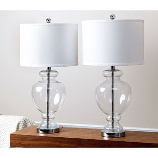 ABBYSON LIVING Burnham Clear Glass Table Lamp (Set of 2)