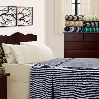 Superior All-Season Luxurious 100% Cotton Stripe Blankets
