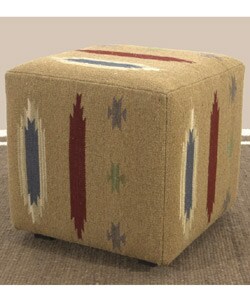 Kilim Southwest Sand Cube Ottoman 404966 Overstock Com