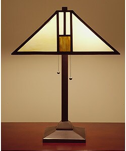 Tiffany-style White Mission-style Table Lamp