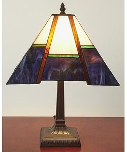Tiffany-style Blue Mission-style Table Lamp