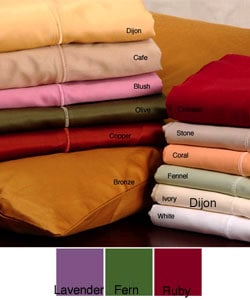 Sateen 600 Thread Count Solid Sheet Set (King - Coral) | Overstock.
