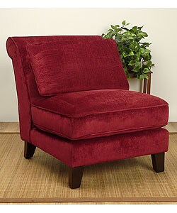 Slipper Cranberry Chenille Chair