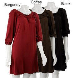 Sharagano Women's 3/4-sleeve Smocked Neck Dress