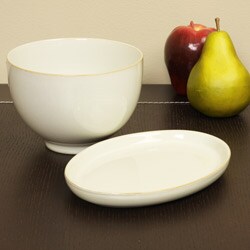 Denby Linen Noodle Bowl and Tray Set