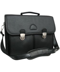 Amerileather World Class Black Leather Executive Briefcase