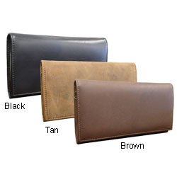 Amerileather Nubuck Checkbook Wallet