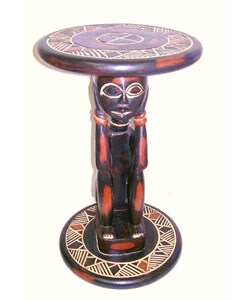 African Hand-carved Accent Table (Ghana)