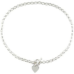 Sterling Silver Heart Toggle Necklace