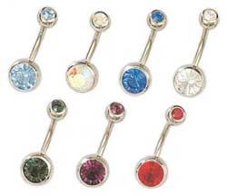 CGC Stainless Steel Double-jeweled Barbell Belly Ring