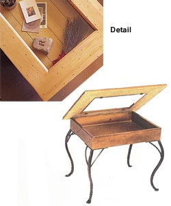 Farmhouse Pine Glass-top Side Table