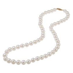 DaVonna White Cultured Akoya Pearl 18-inch Strand (7-7.5 mm)