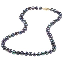DaVonna Black Freshwater Pearl 18-inch Strand (6.5-7 mm)