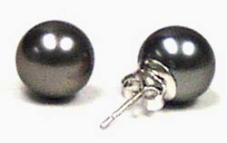 DaVonna 14k Gold Tahitian Cultured Pearl Stud Earrings (9-9.5 mm)(Case of 3)