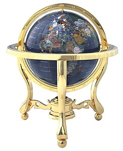 Blue Lapis Ocean 9-in. Gemtsone Globe