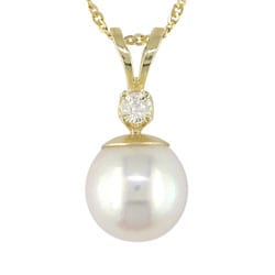 Miadora 14-kt. Diamond Cultured 8-8.5 mm Pearl Pendant