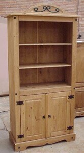 Santa Fe Pine Bookcase with Doors