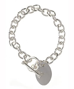 Sterling Essentials Sterling Silver Oval-shape Pendant Bracelet