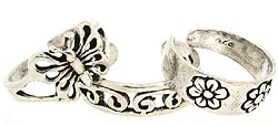 Sterling Silver Springtime Toe Rings (Set of 3)