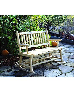 Rustic Adirondack Cedar Log Rocking Settee