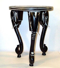 Three-legged African Elephant Accent Table (Ghana)