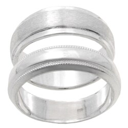 Sterling Silver Satin Finish Ring Set