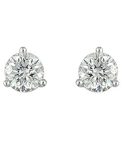 Platinum 3/4ct TDW Diamond Stud Earrings (G-H, I1)