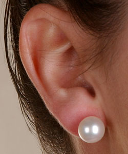 DaVonna 14k Gold White South Sea Cultured Pearl Earrings (10 mm)