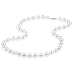 DaVonna 14k Gold Cultured Akoya Pearl Necklace (8-8.5 mm/ 18 in)