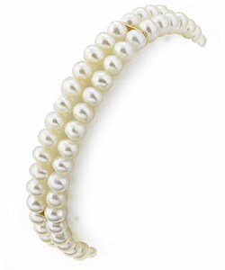DaVonna 14k Gold Cultured Freshwater Pearl Bracelet (5-5.5 mm/ 7 in)