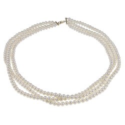 DaVonna Freshwater Pearl 16-inch Triple-strand Necklace (4.5-5 mm)