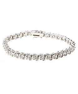 Sterling Essentials Sterling Silver 7.5 inches Cubic Zirconia Tennis Bracelet