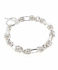 Sterling Essentials Sterling Silver 7.5-inch Handmade Link Bracelet with Toggle Clasp