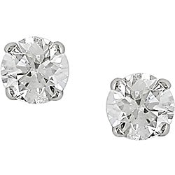 Miadora 14k White Gold 1/2ct TDW Round Diamond Stud Earrings (J-K, I2-I3)