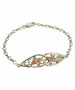14k Black Hills Gold and Sterling Silver Bracelet