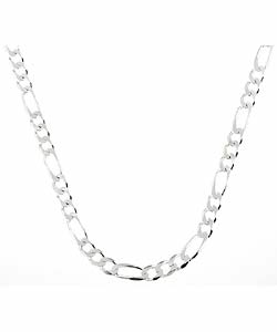 Sterling Essentials Sterling Silver 24-inch Diamond-Cut Figaro Chain (7mm)