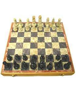 Case of 2 Soapstone Chess Sets (India)