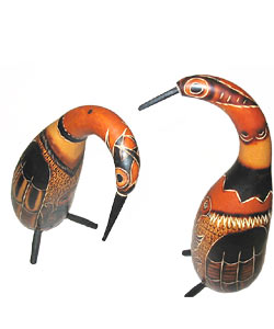 Set of 2 Handmade Gourd Penguins (Peru)