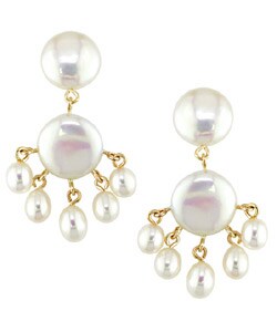 14k Yellow Gold Coin Cultured Freshwater Pearl