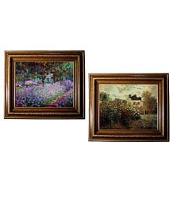 Claude Monet 'Artist's Garden' Framed 2-piece Canvas Art Set