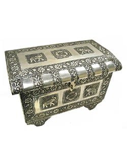 Embossed Elephant Jewelry Box (India)