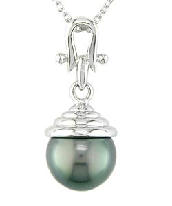 Sterling Silver Cultured Tahitian Pearl Drop Pendant