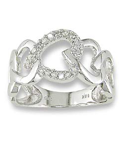 14-kt. White Gold 1/8-ct Diamond Heart Ring