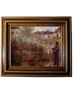 Renoir- Monet Painting in his Garden Framed Canvas